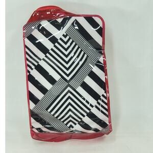 Paul Mitchell Geometric Cosmetic Travel Bag Red Trim